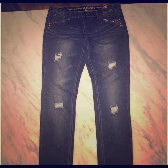 Women’s Distressed Jeans - Picture 1 of 4